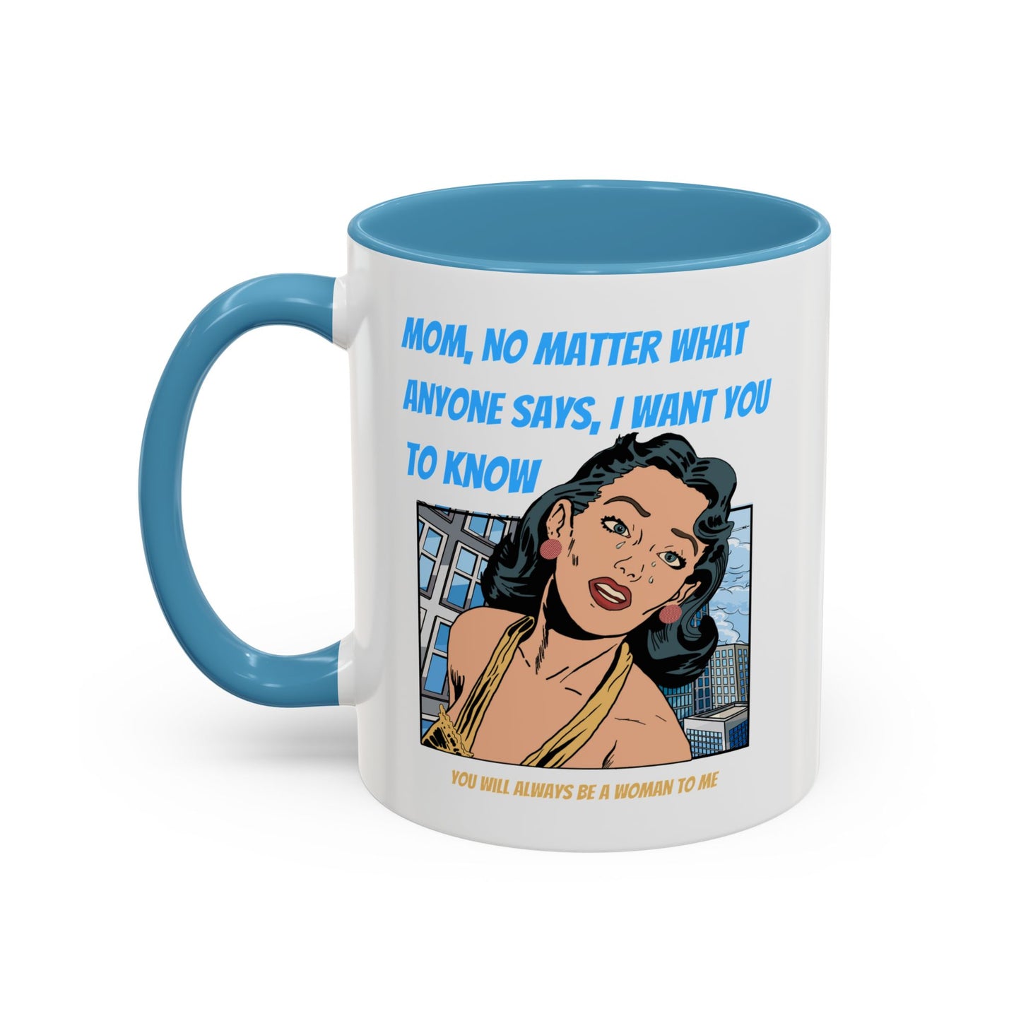 "Mom" Cartoon Accent Coffee Mug, 11 Oz and 15 Oz