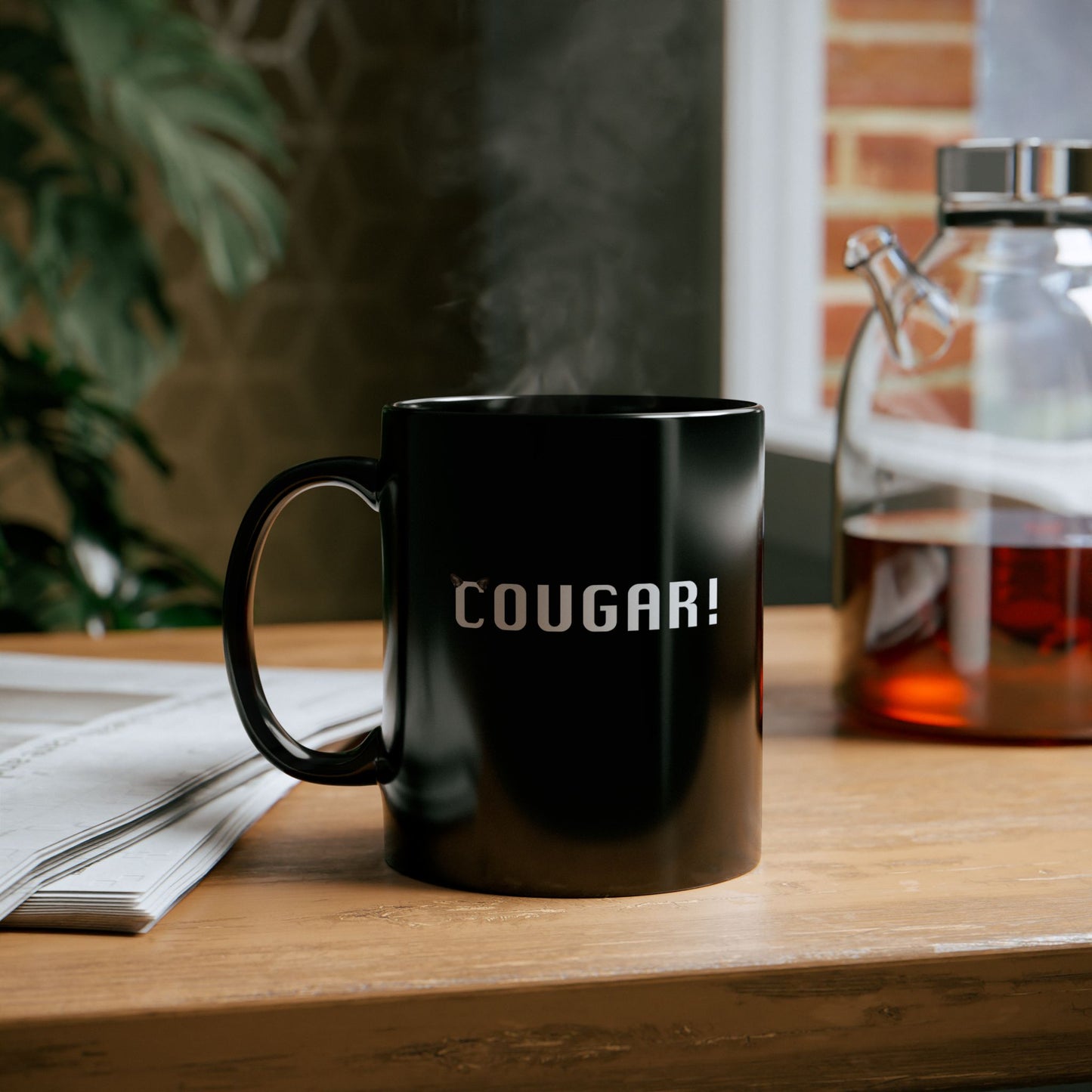 "Cougar" Black Coffee Mug, 11 0z and 15 Oz