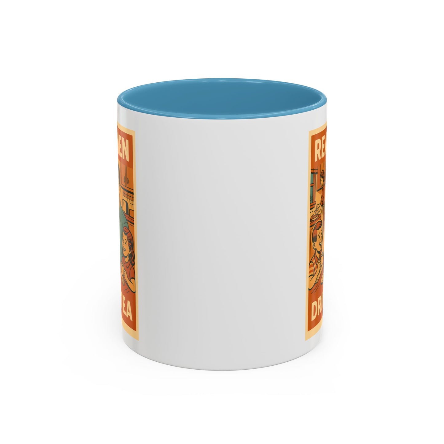"Real Men Drink Tea" Cartoon Accent Coffee Mug, 11oz and 15 Oz