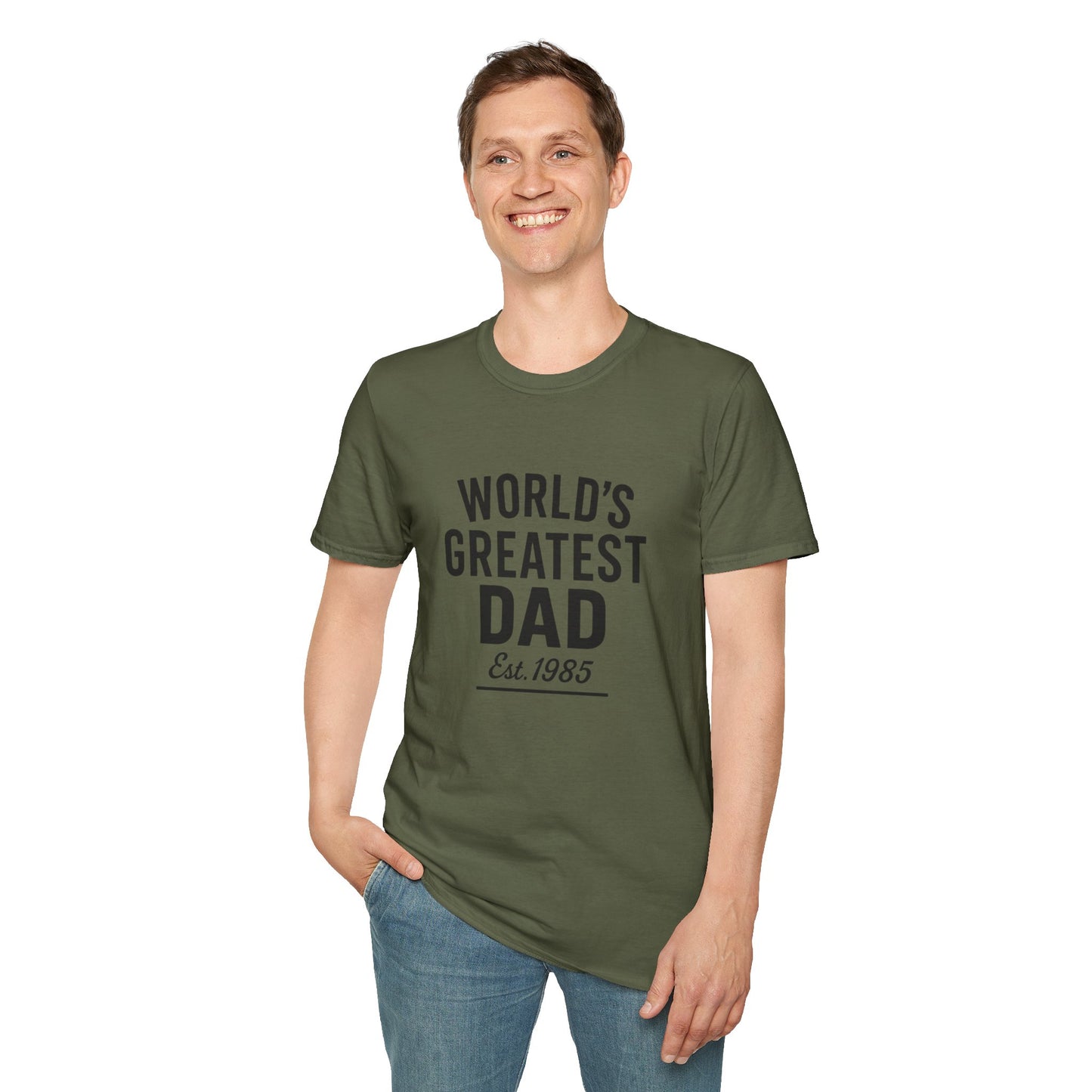 Vintage World's Greatest Dad Est 1985 Softstyle T-Shirt