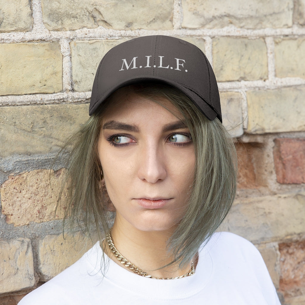 Women's 100% Cotton Embroidery "M.I.L.F." Twill Hat