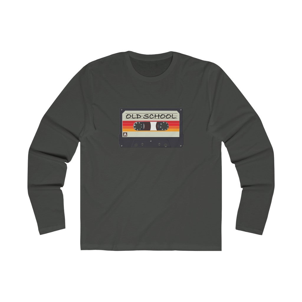 "Old School" 100% Cotton Men's Long Sleeve Crew Neck T-Shirt