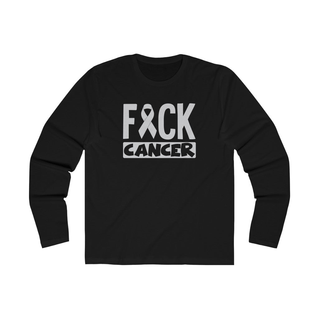 "Fuck Cancer" 100% Cotton Men's Long Sleeve Crew Neck T-Shirt
