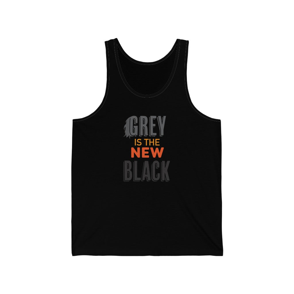 "Grey is The New Black" 100% Cotton Adult Jersey Tank Top (Unisex)