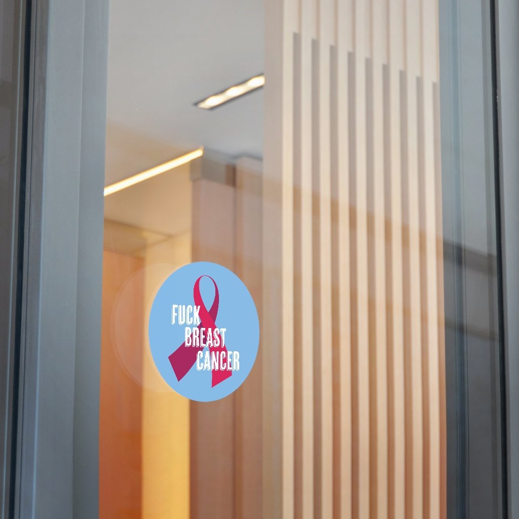"F*** Breast Cancer" Round Vinyl Stickers