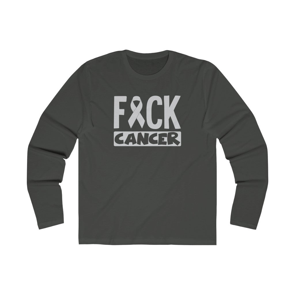 "Fuck Cancer" 100% Cotton Men's Long Sleeve Crew Neck T-Shirt