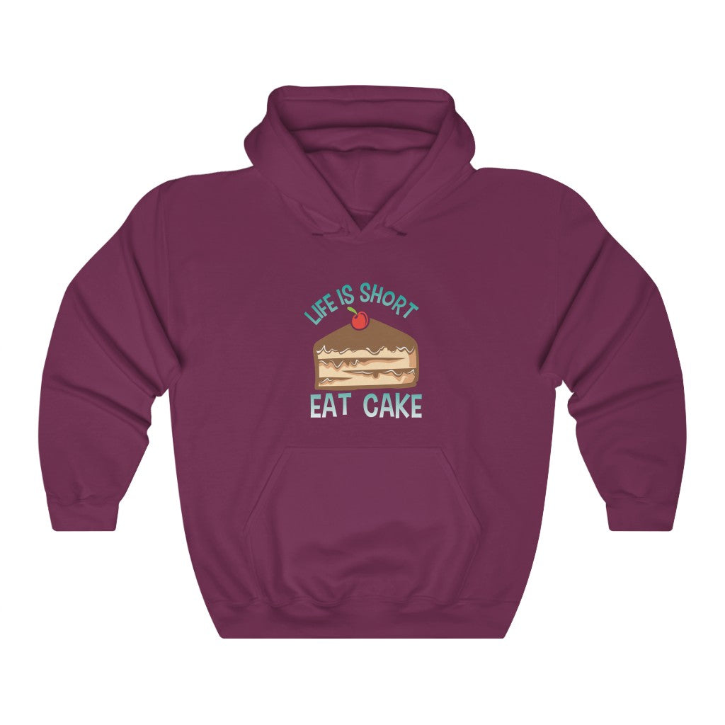 "Life Is Short. Eat Cake" Heavy Blend™ Hoodie Sweatshirt (Unisex)