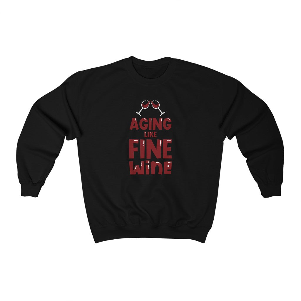 "Aging like Fine Wine" Heavy Blend™ Crewneck Sweatshirt (Unisex)