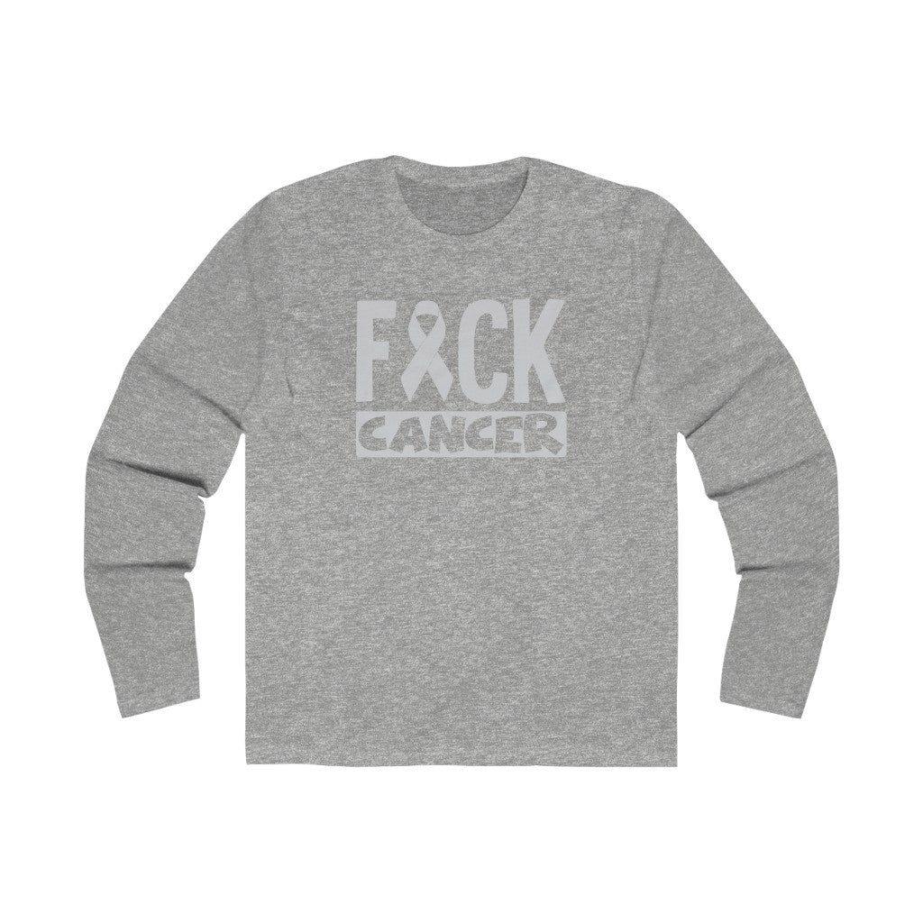 "Fuck Cancer" 100% Cotton Men's Long Sleeve Crew Neck T-Shirt