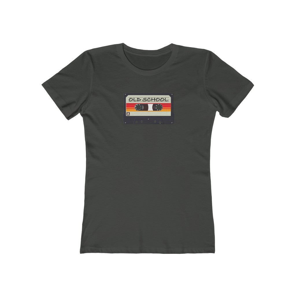 "Old School" 100% Cotton Women's Boyfriend T-Shirt