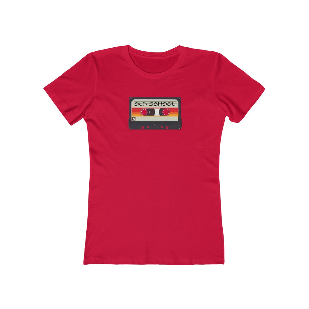 "Old School" 100% Cotton Women's Boyfriend T-Shirt