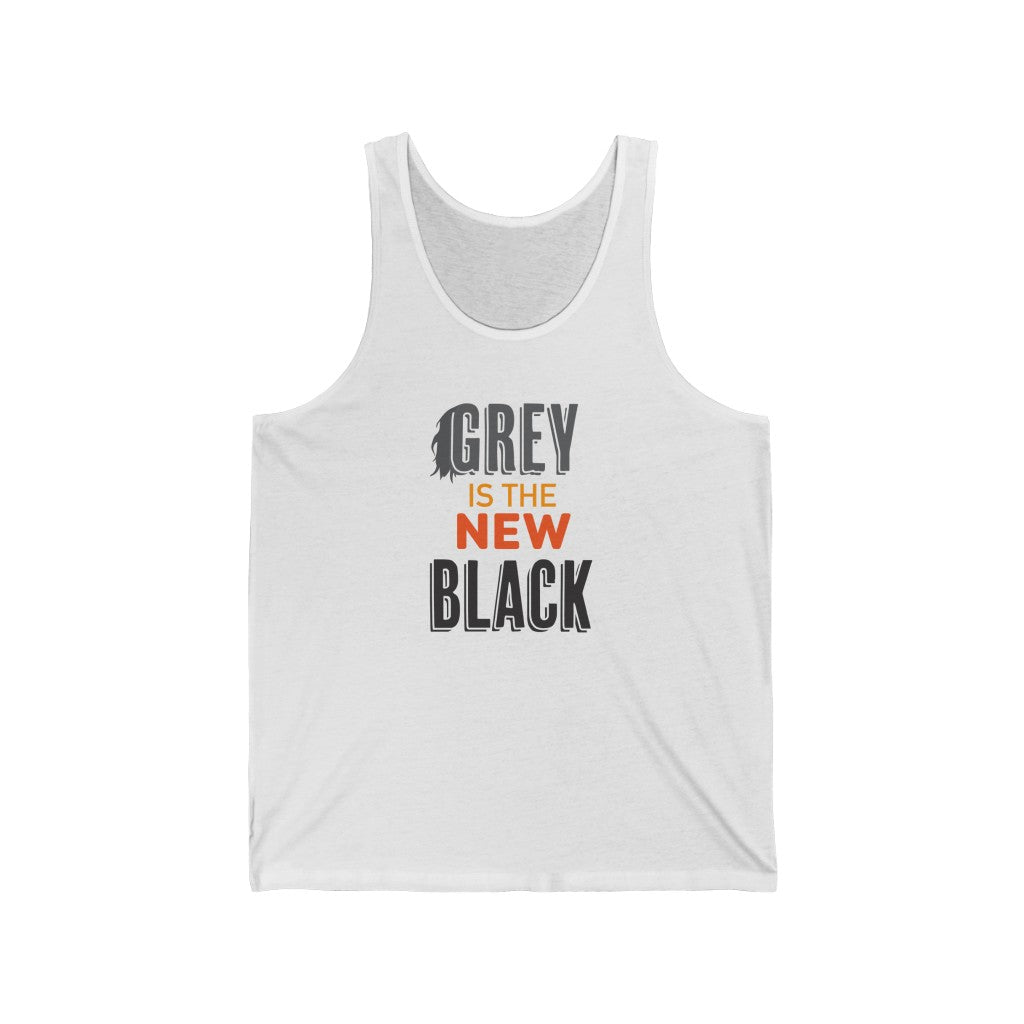 "Grey is The New Black" 100% Cotton Adult Jersey Tank Top (Unisex)