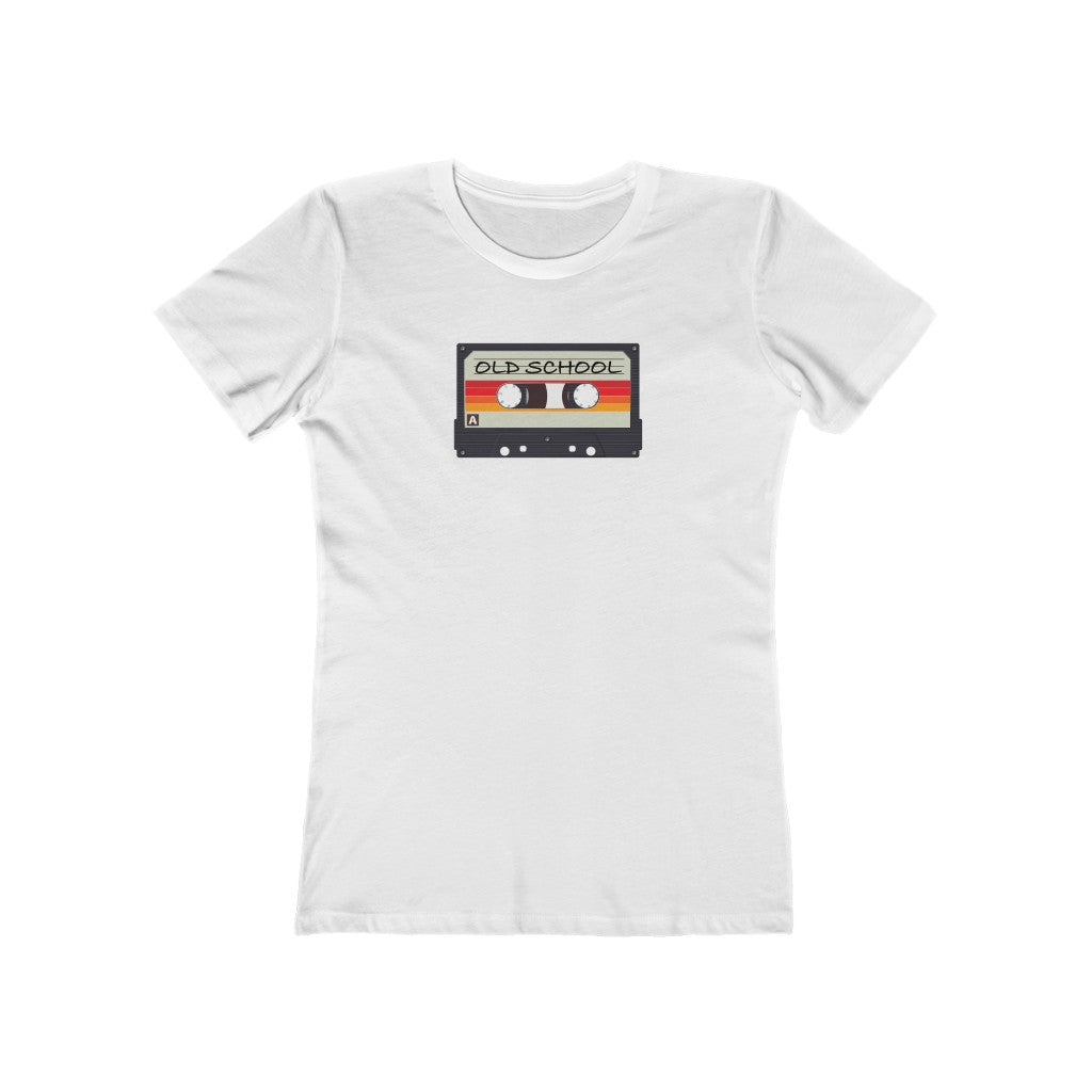 "Old School" 100% Cotton Women's Boyfriend T-Shirt