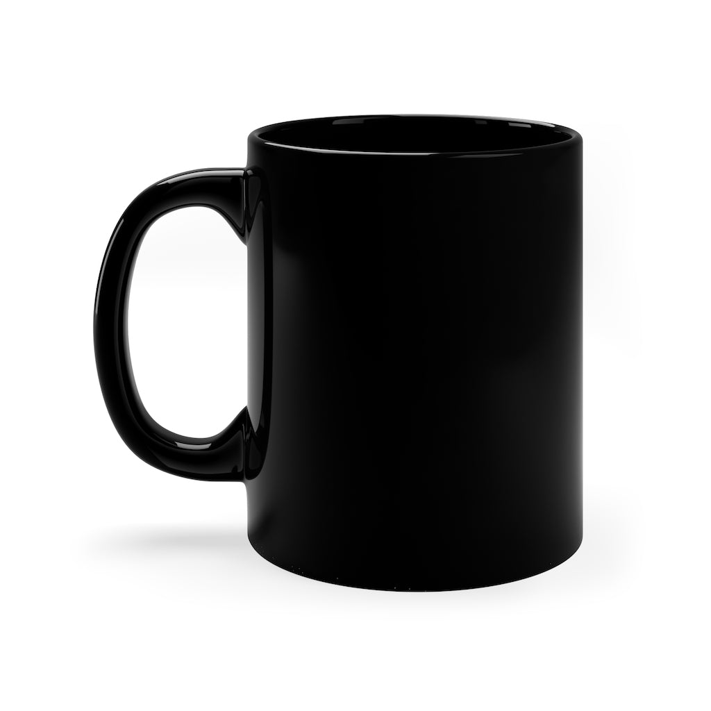 "Fuck Heart Disease" Black Coffee Mug, 11 0z (Right-Handed)