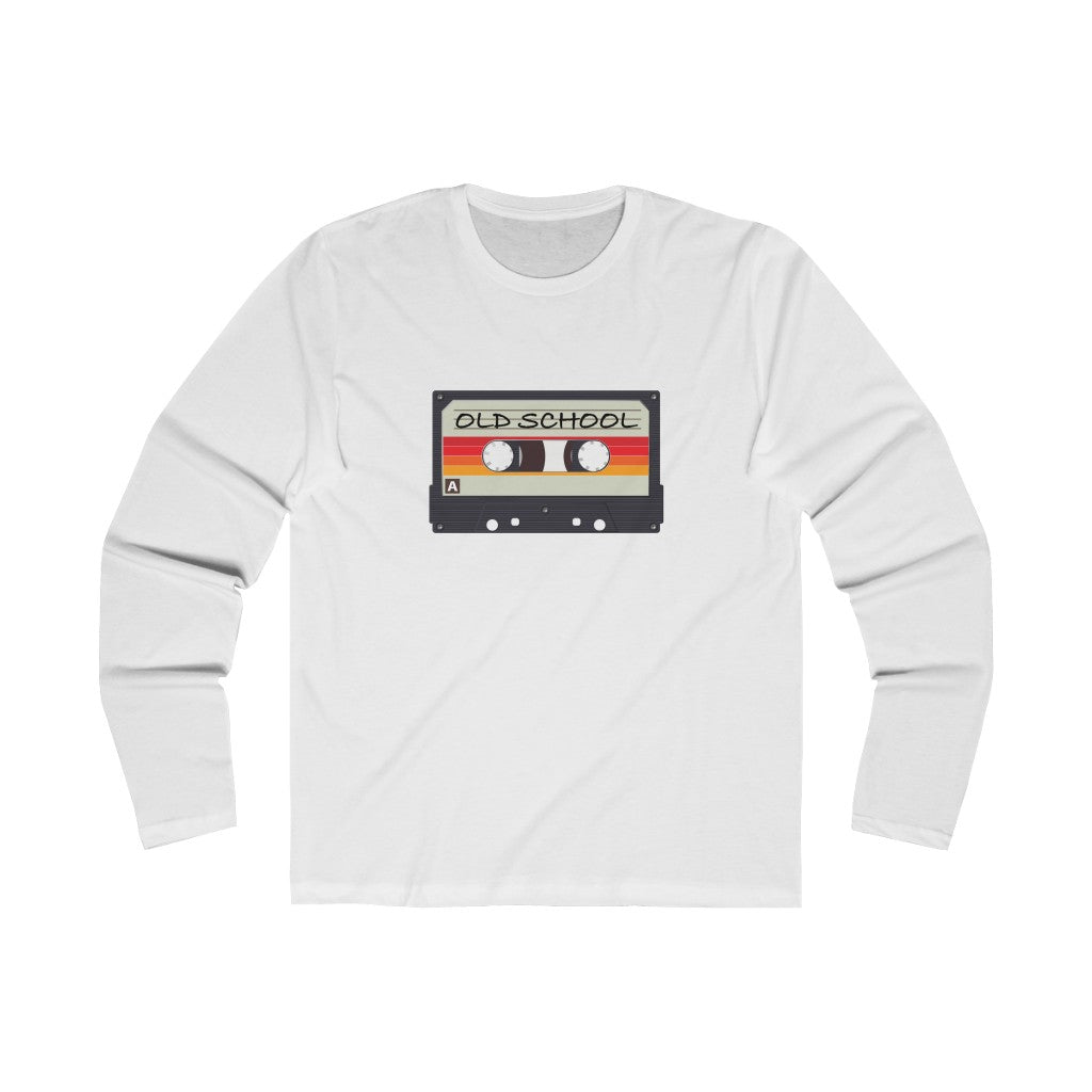 "Old School" 100% Cotton Men's Long Sleeve Crew Neck T-Shirt