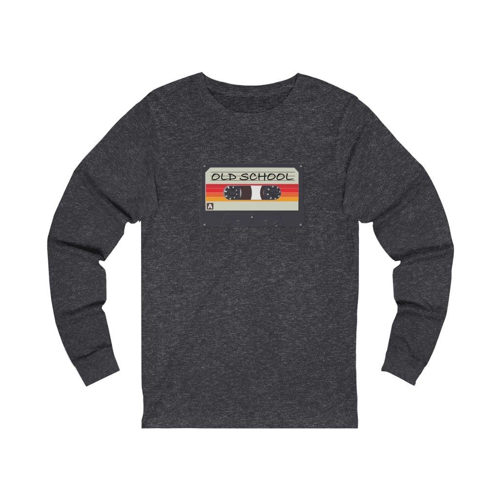 "Old School" 100% Cotton Long Sleeve Crew Neck T-Shirt