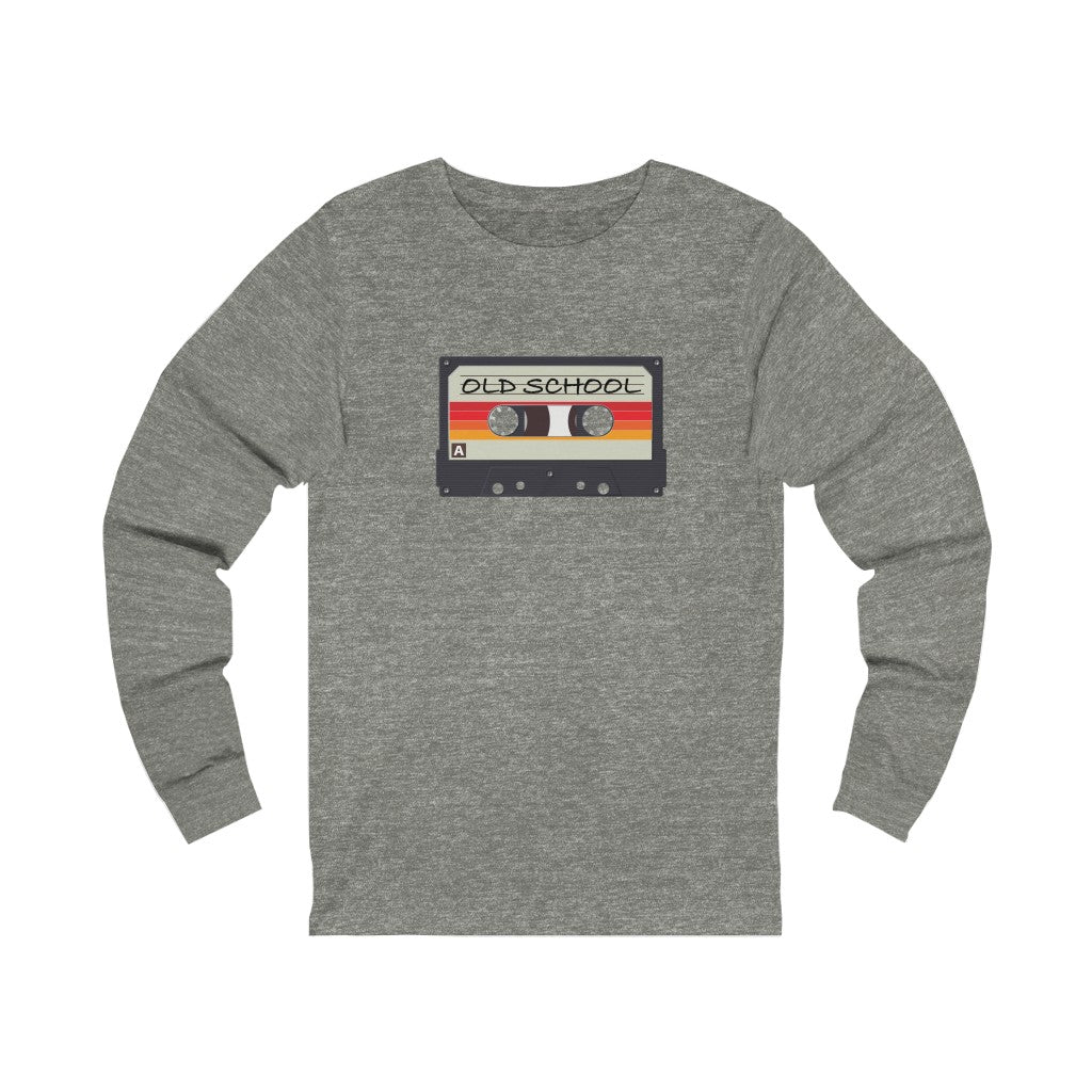 "Old School" 100% Cotton Long Sleeve Crew Neck T-Shirt