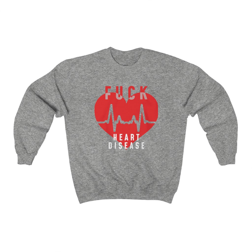 "Fuck Heart Disease" Heavy Blend™ Crewneck Sweatshirt (Unisex)