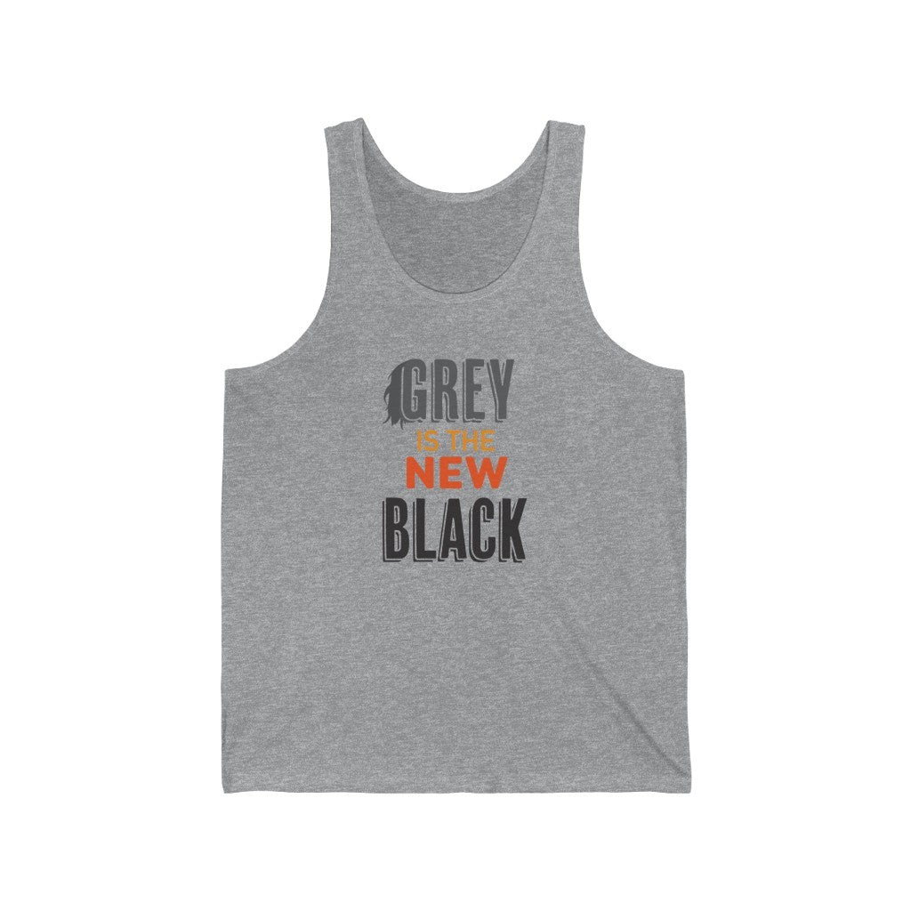 "Grey is The New Black" 100% Cotton Adult Jersey Tank Top (Unisex)
