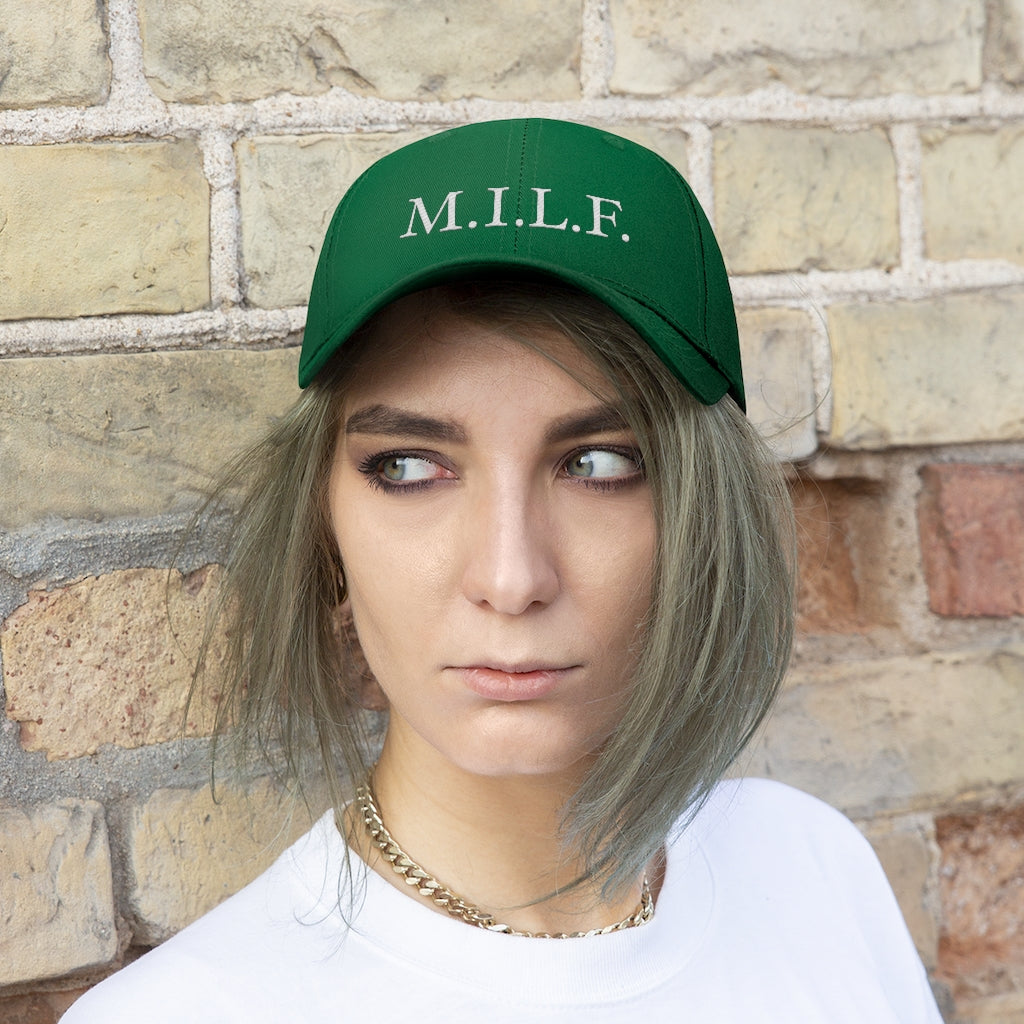Women's 100% Cotton Embroidery "M.I.L.F." Twill Hat