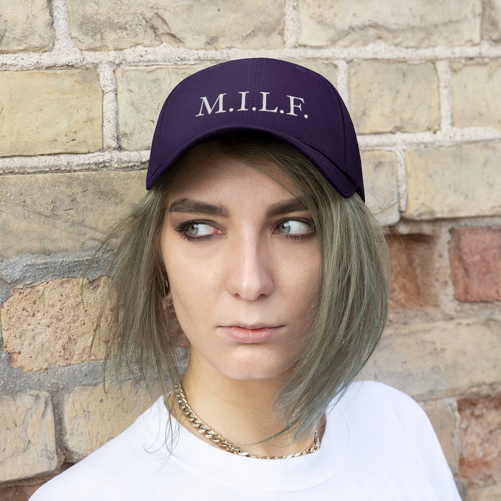Women's 100% Cotton Embroidery "M.I.L.F." Twill Hat