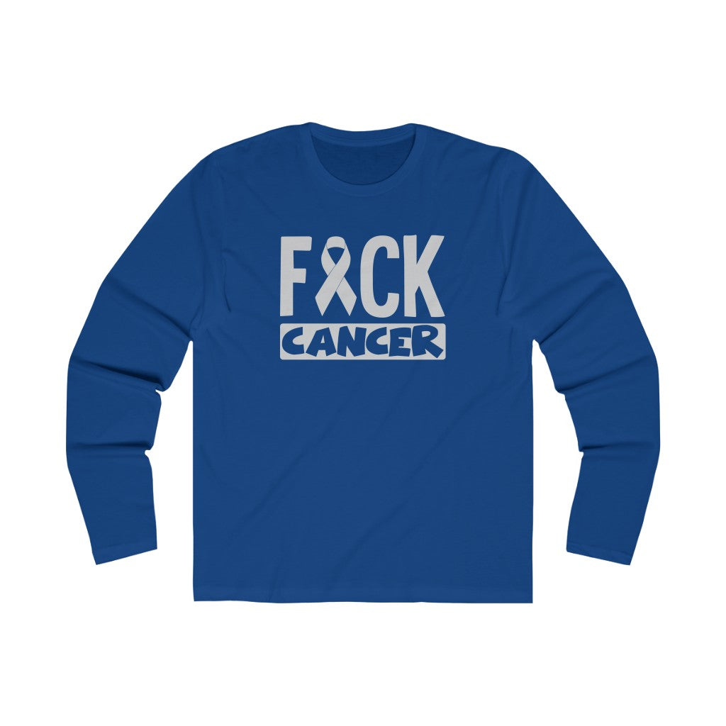 "Fuck Cancer" 100% Cotton Men's Long Sleeve Crew Neck T-Shirt