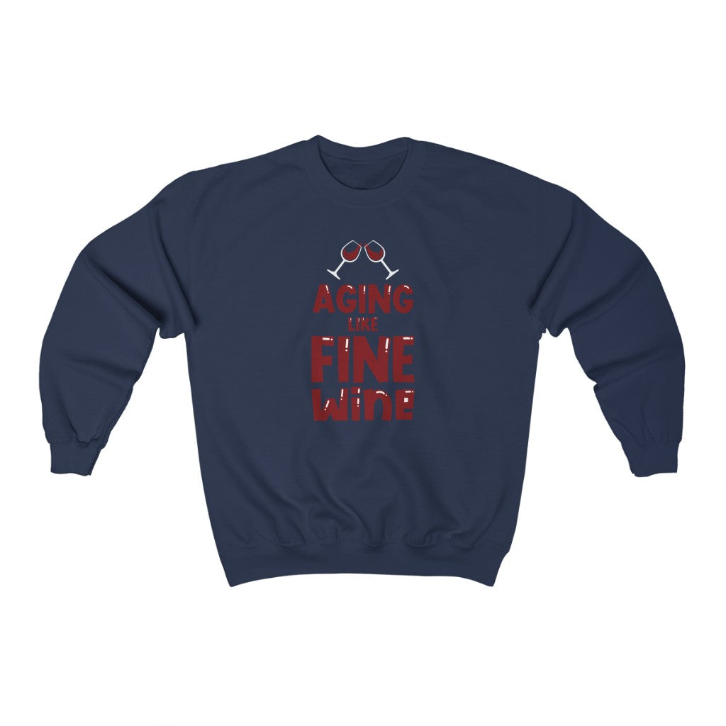 "Aging like Fine Wine" Heavy Blend™ Crewneck Sweatshirt (Unisex)