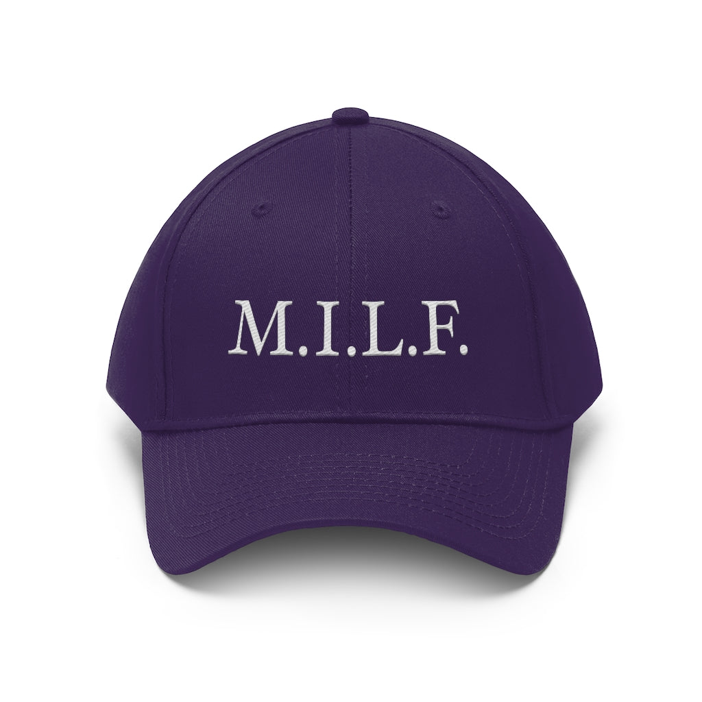 Women's 100% Cotton Embroidery "M.I.L.F." Twill Hat