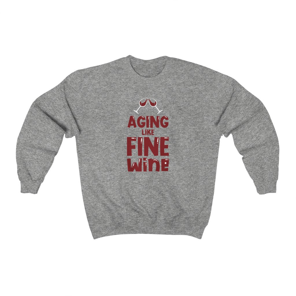 "Aging like Fine Wine" Heavy Blend™ Crewneck Sweatshirt (Unisex)