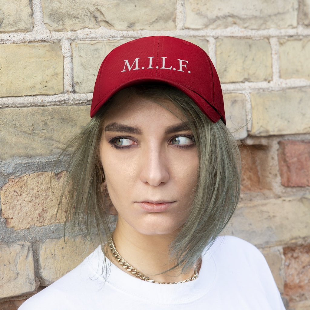 Women's 100% Cotton Embroidery "M.I.L.F." Twill Hat