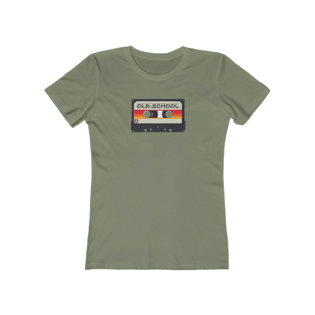 "Old School" 100% Cotton Women's Boyfriend T-Shirt