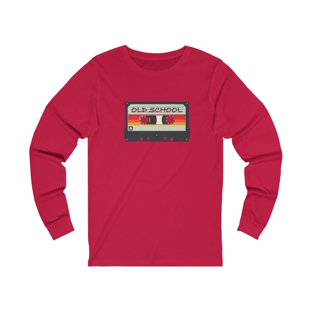 "Old School" 100% Cotton Long Sleeve Crew Neck T-Shirt