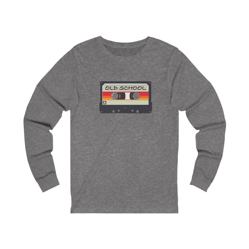 "Old School" 100% Cotton Long Sleeve Crew Neck T-Shirt