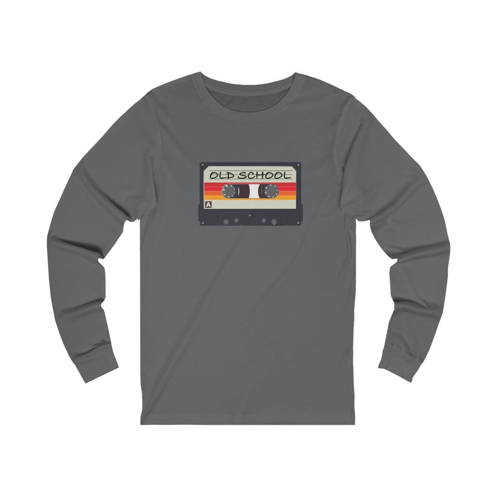 "Old School" 100% Cotton Long Sleeve Crew Neck T-Shirt