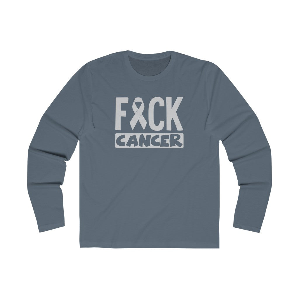 "Fuck Cancer" 100% Cotton Men's Long Sleeve Crew Neck T-Shirt