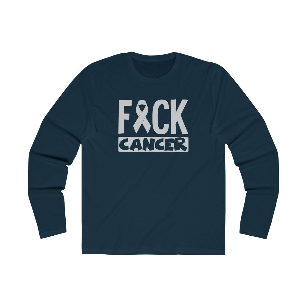 "Fuck Cancer" 100% Cotton Men's Long Sleeve Crew Neck T-Shirt