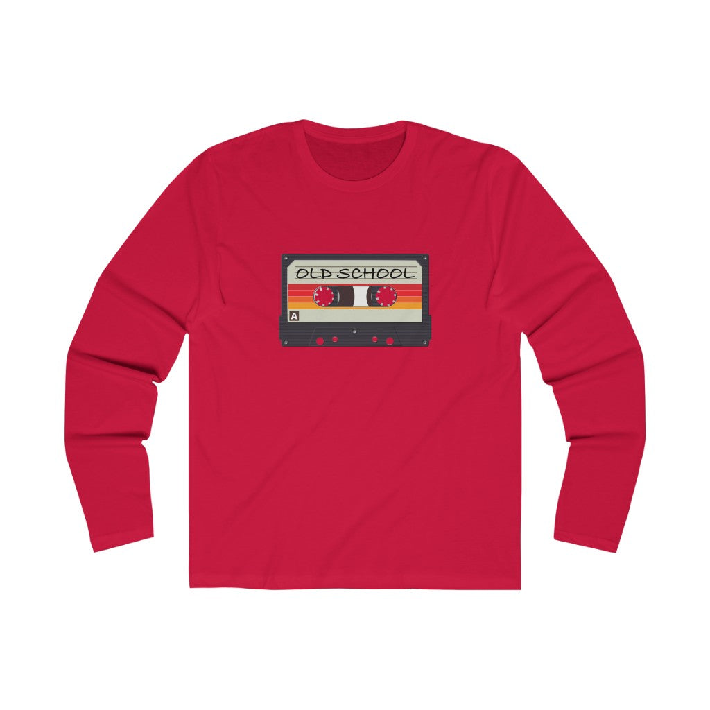 "Old School" 100% Cotton Men's Long Sleeve Crew Neck T-Shirt