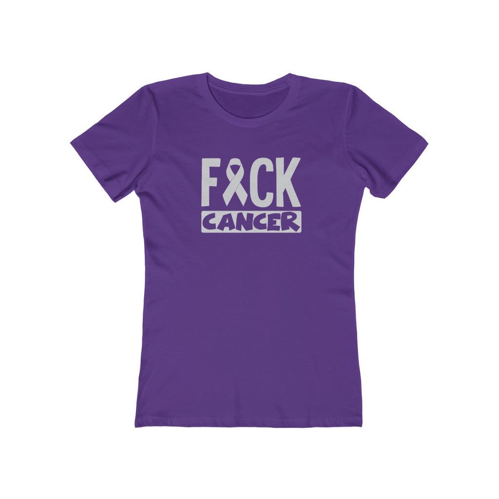 "Fuck Cancer" 100% Cotton Women's Boyfriend T-Shirt