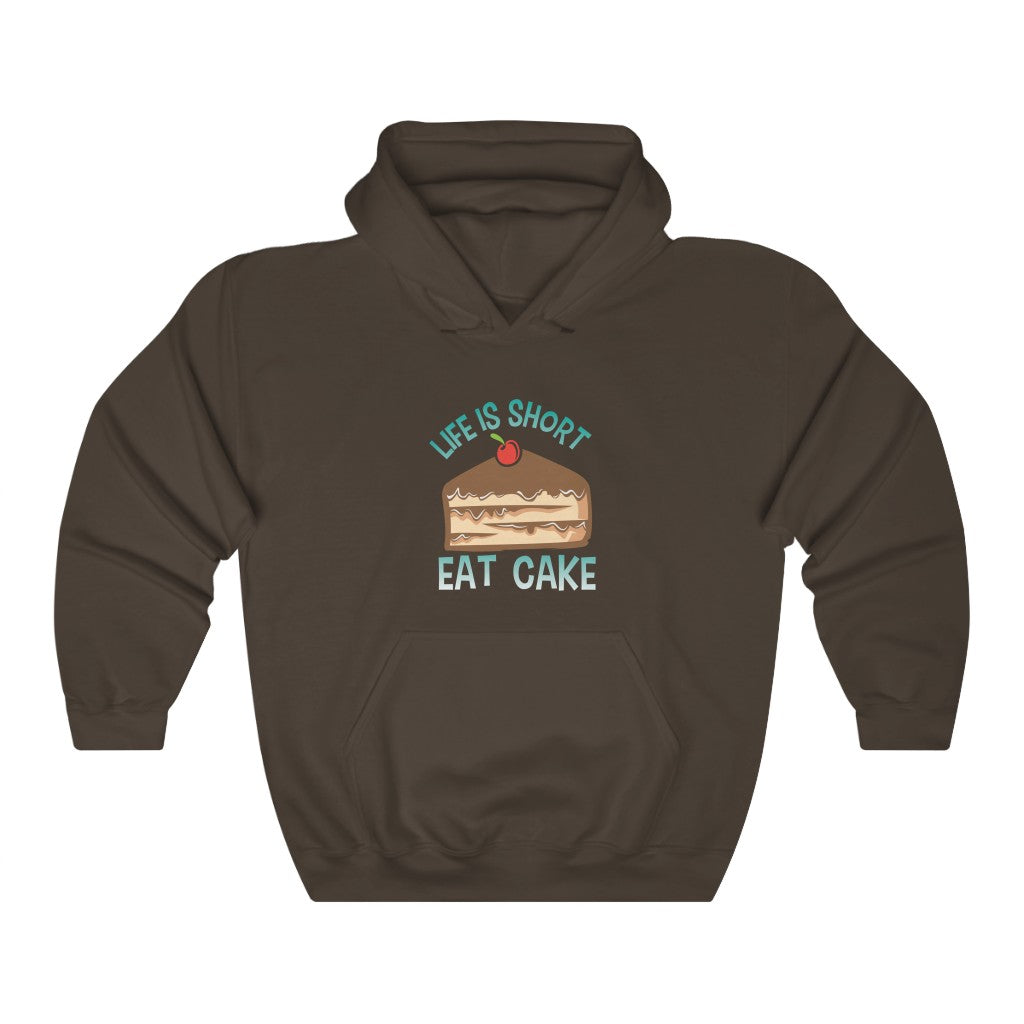 "Life Is Short. Eat Cake" Heavy Blend™ Hoodie Sweatshirt (Unisex)