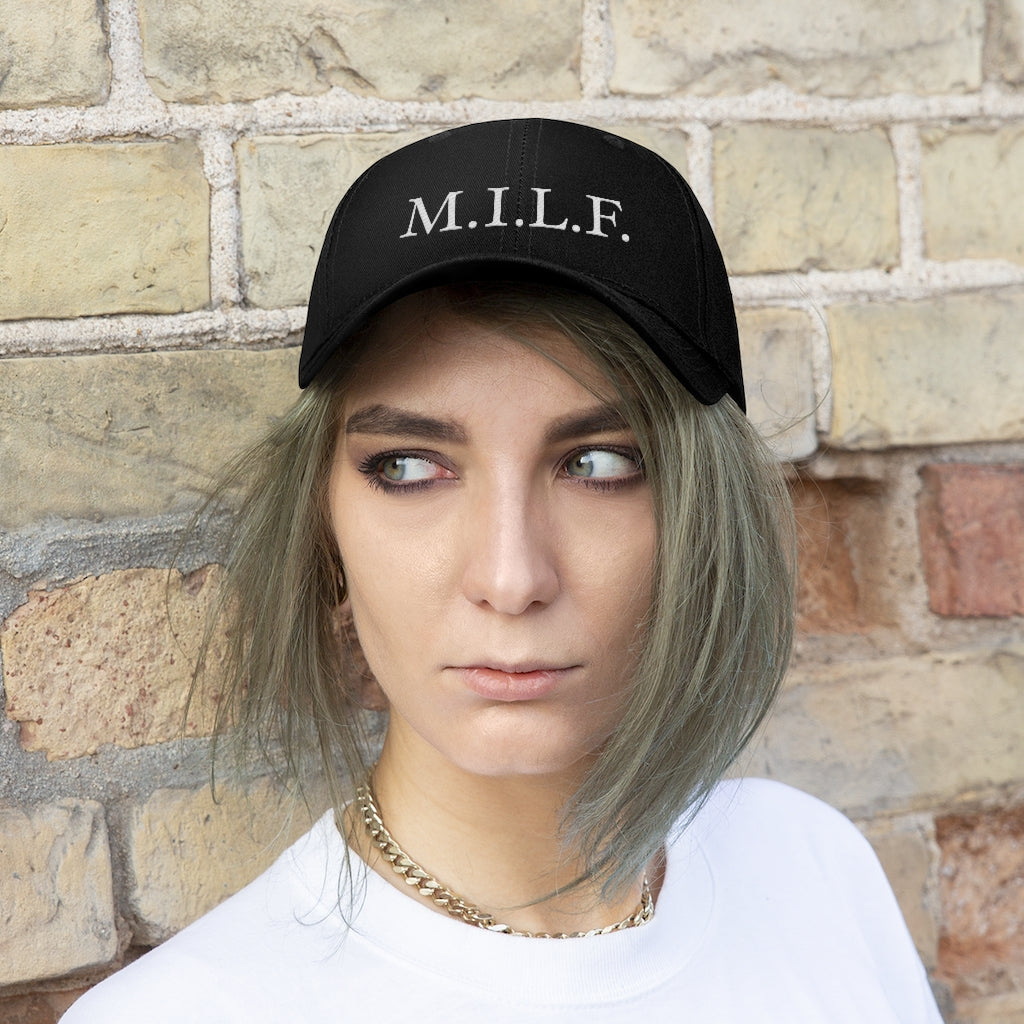 Women's 100% Cotton Embroidery "M.I.L.F." Twill Hat