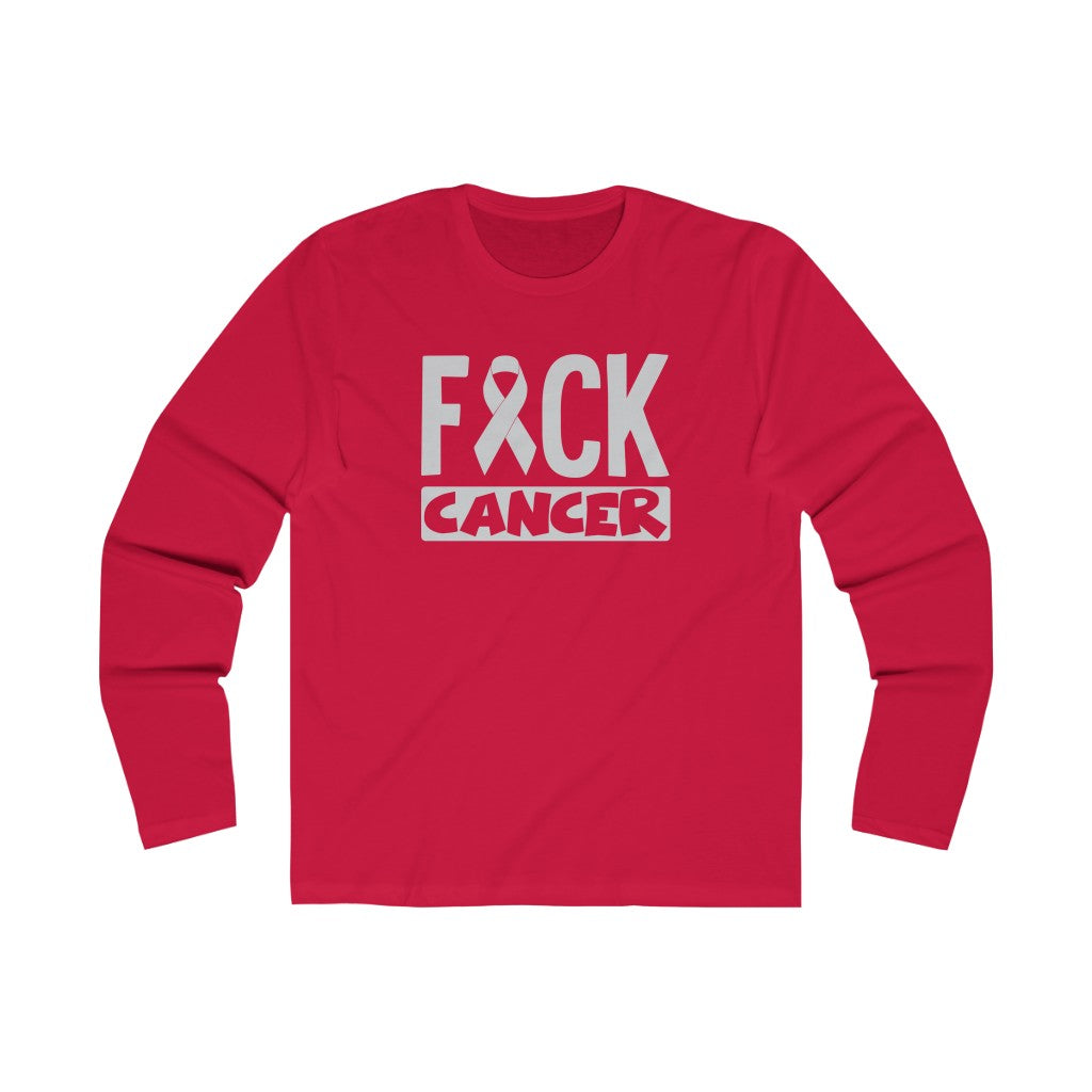 "Fuck Cancer" 100% Cotton Men's Long Sleeve Crew Neck T-Shirt