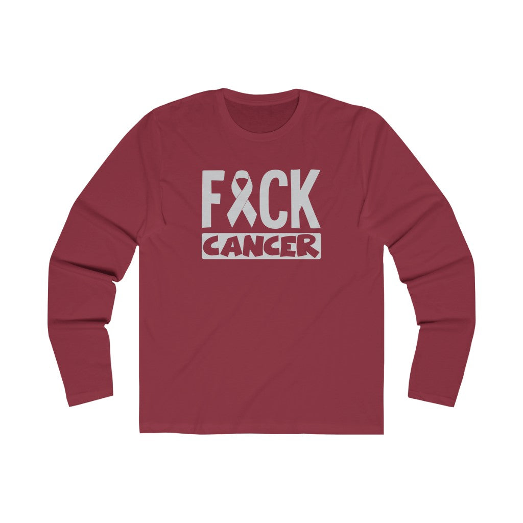 "Fuck Cancer" 100% Cotton Men's Long Sleeve Crew Neck T-Shirt