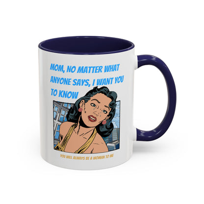 "Mom" Cartoon Accent Coffee Mug, 11 Oz and 15 Oz