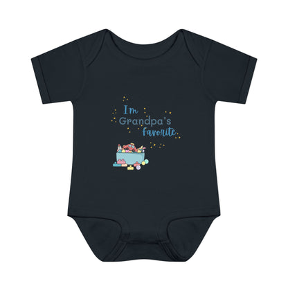 "I'm Grandpa's Favorite" 100% Cotton Rib Infant Onesie (Unisex)