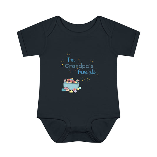 "I'm Grandpa's Favorite" 100% Cotton Rib Infant Onesie (Unisex)