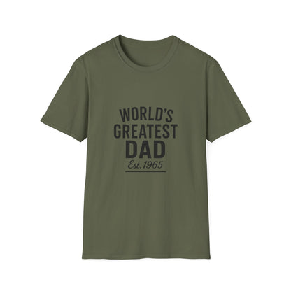 Vintage World's Greatest Dad Est 1965 Softstyle T-Shirt