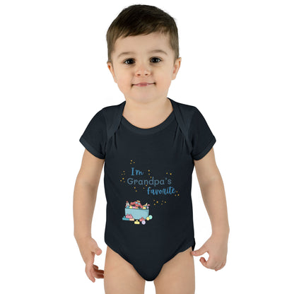 "I'm Grandpa's Favorite" 100% Cotton Rib Infant Onesie (Unisex)