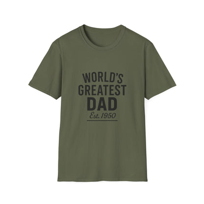 Vintage World's Greatest Dad Est 1950 Softstyle T-Shirt