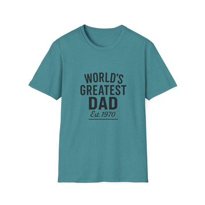 Vintage World's Greatest Dad Est 1970 Softstyle T-Shirt