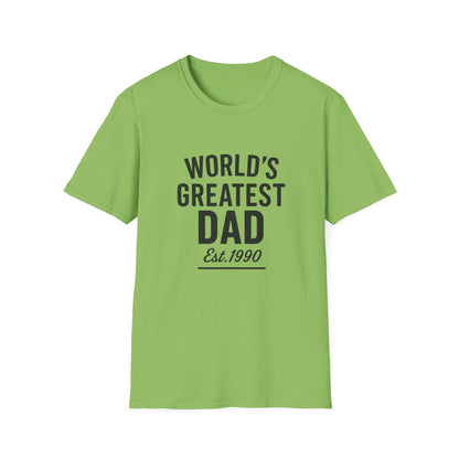 Vintage World's Greatest Dad Est 1990 Softstyle T-Shirt